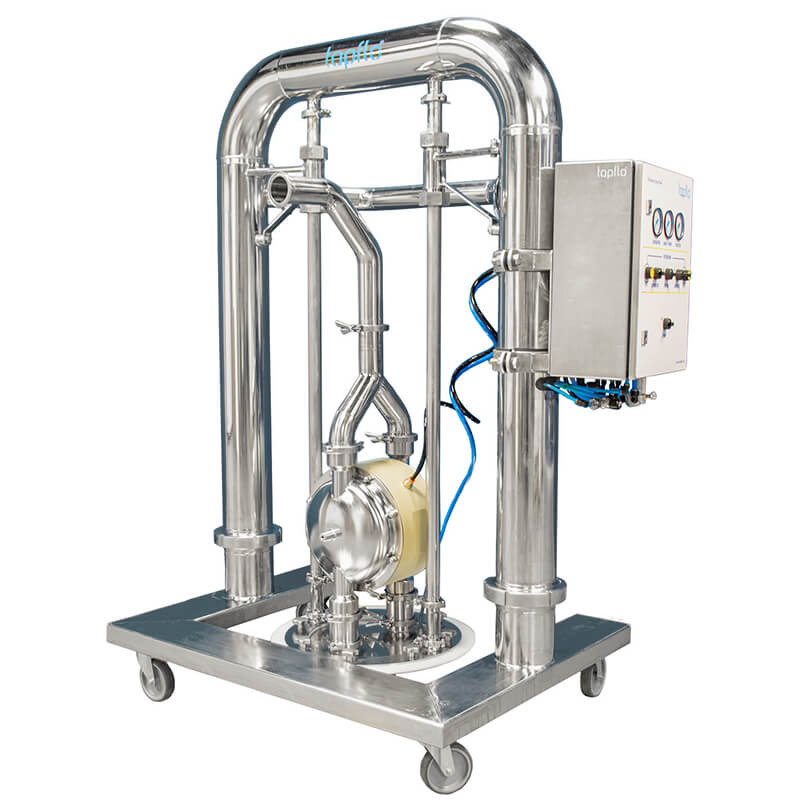 HVS-systeem met een lipseal schraapdeksel voor het efficiënt lossen van enkele vaten.